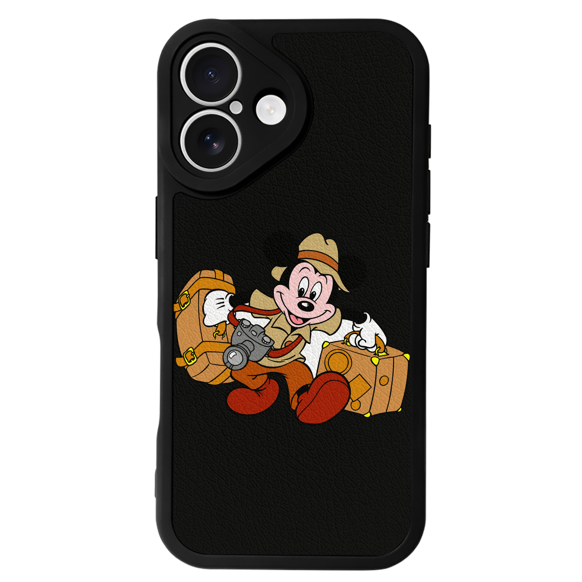 （画像用） ミッキーマウス Mickey Mouse 【iPhone 16シリーズ対応】シリコンスマホケース（レザー調） 材質：シリコン
